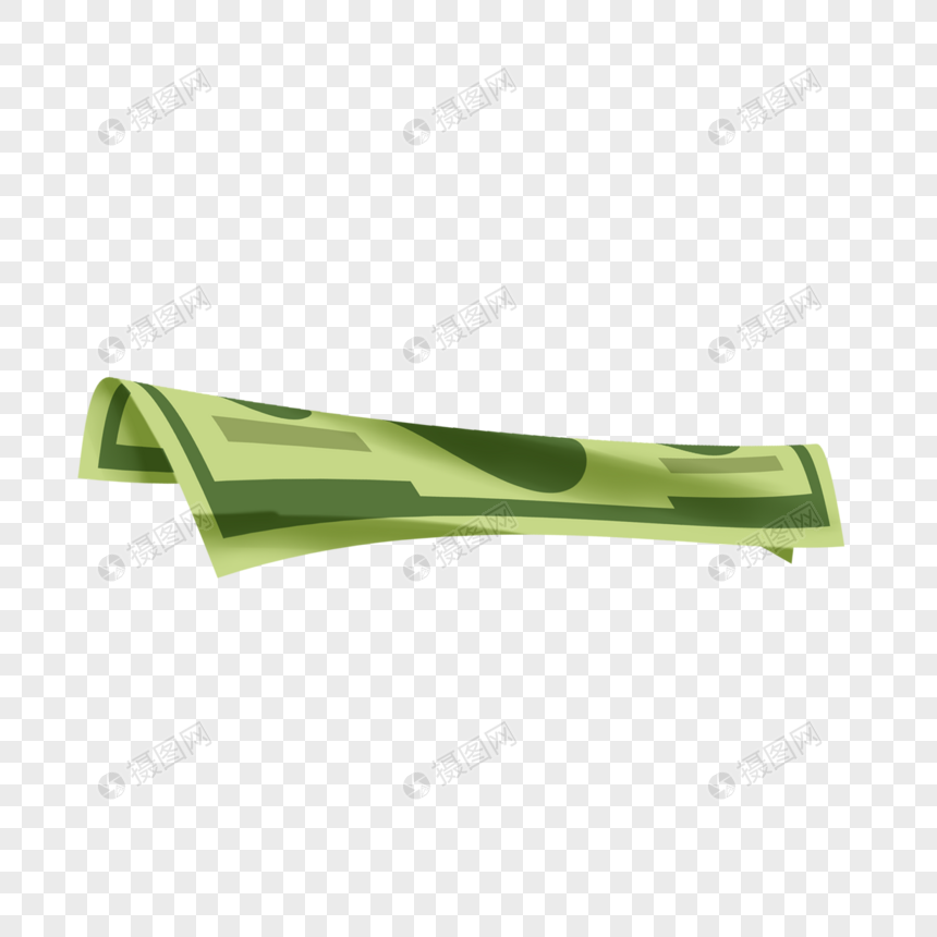 卷曲飘飞绿色美元纸币图片