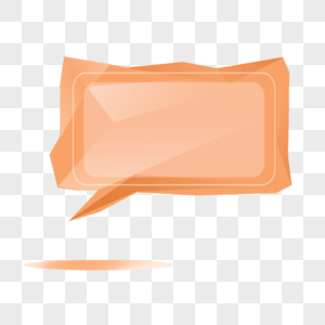 橙色可爱透明立体气泡对话框高清图片