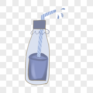 蓝色素描饮料瓶子图片