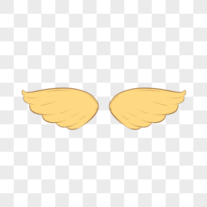 黄色水彩卡通漂亮羽毛翅膀图片