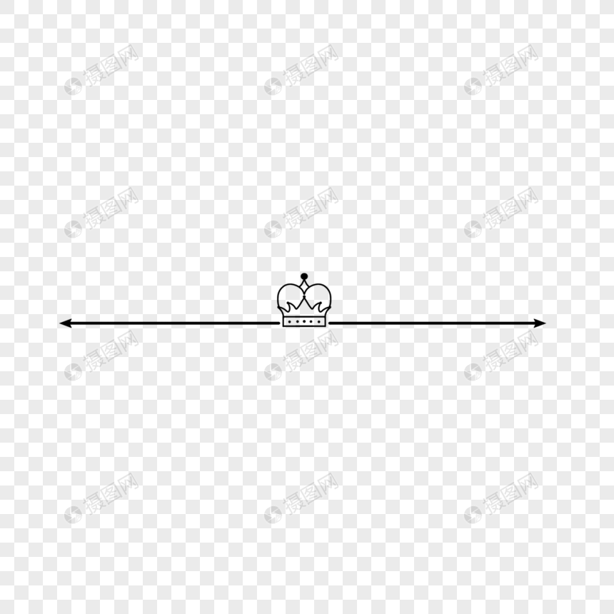 黑白简约可爱皇冠装饰分割线
