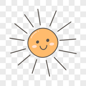 可爱笑脸黄色卡通太阳图片