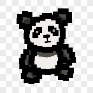 像素艺术游戏用品黑白熊猫图片