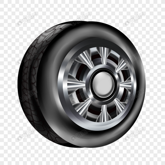 变形的黑色立体质感轮胎图片
