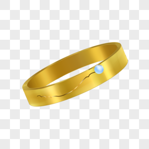 圆形钻石装饰黄金婚礼戒指图片