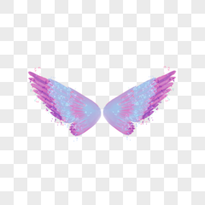 水彩抽象翅膀蓝紫色图片
