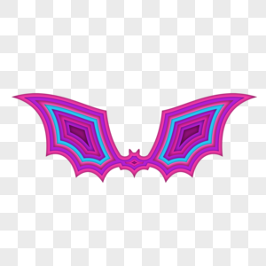紫色渐变剪纸艺术蝙蝠图片