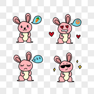 可爱卡通粉色兔子表情包图片