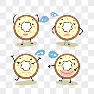 甜甜圈卡通可爱表情包图片