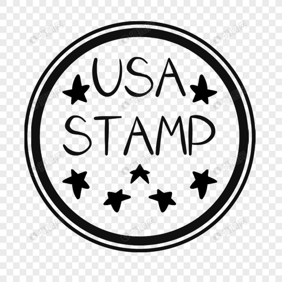 美国星星圆形复古邮戳图片