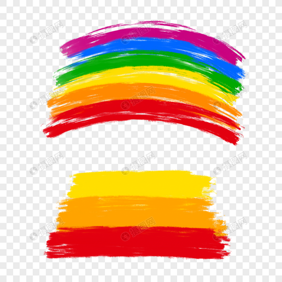 抽象彩虹颜料暖色笔刷图片