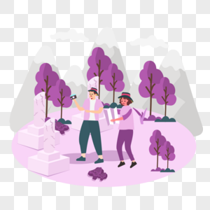 浪漫紫色森林情侣旅游计划图片