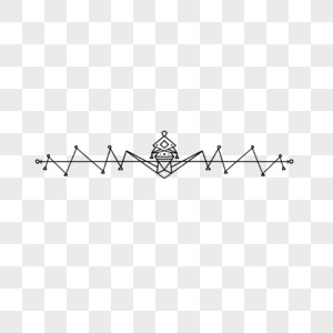 波折线段线条王冠分隔线图片