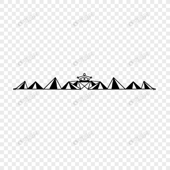 黑白三角图形线条王冠分隔线图片