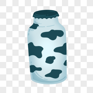 奶牛花纹可爱牛奶玻璃瓶图片