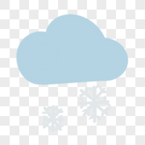 淡蓝色云朵雪花可爱天气图标图片