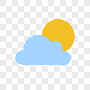 遮住太阳的云层可爱天气图标图片