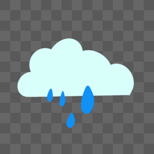 大号雨滴蓝色云层可爱天气图标图片