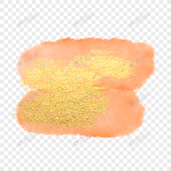 橘黄色堆叠图形水彩污渍图片