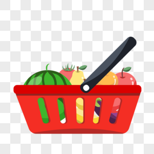 超市购物篮水果食物图片