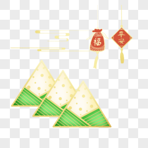 香囊粽子金色端午节图片