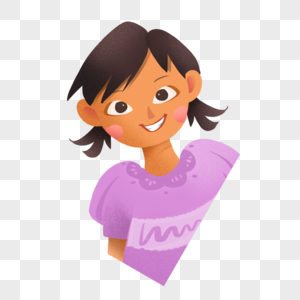 儿童剪贴画紫色上衣女孩高清图片
