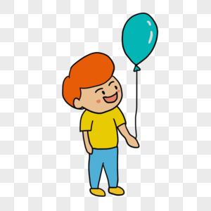 卡通儿童节拿气球的小朋友图片