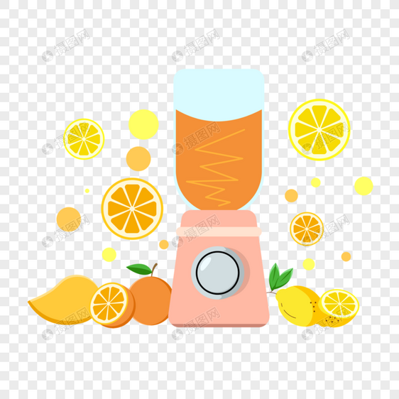 水果榨汁机扁平风格芒果图片