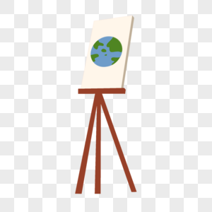 世界艺术日三角画架地球画作高清图片