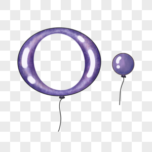 紫色渐变水彩音符气球图片