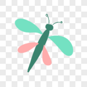 绿色蜻蜓夏季卡通剪贴画图片
