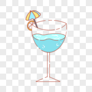 蓝色杯子饮料夏季卡通剪贴画图片