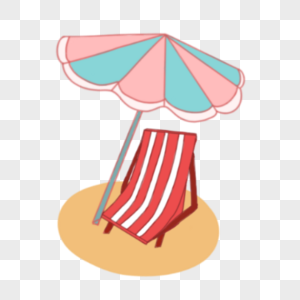 蓝粉夏季遮阳伞红色椅子图片
