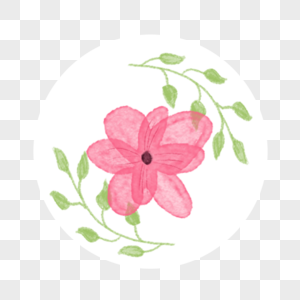 粉色花朵简约卡通水彩图标图片