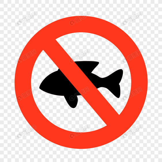 禁止符号禁止喂养鱼类图片