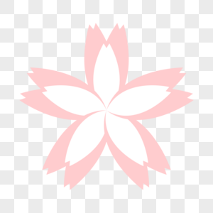 三层粉色樱花剪纸剪贴画图片