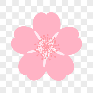 粉色花瓣花蕊可爱卡通樱花图片