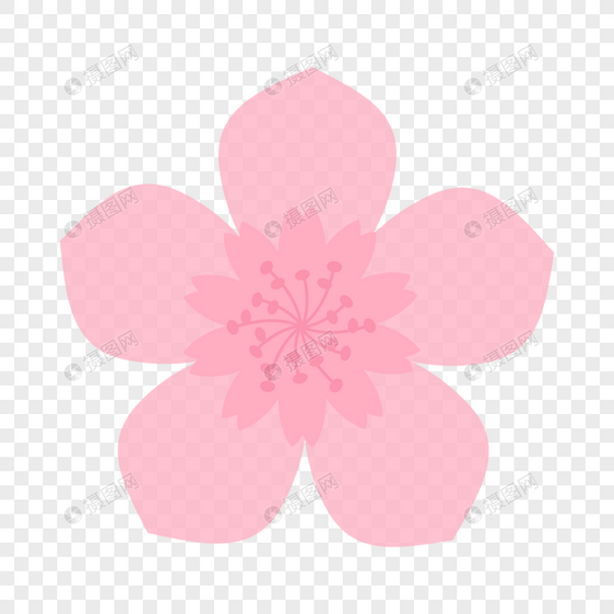 粉色樱花可爱装饰剪贴画图片