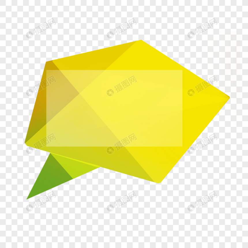 黄色渐变多边形立体气泡图片