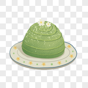 螺旋形状抹茶蛋糕图片