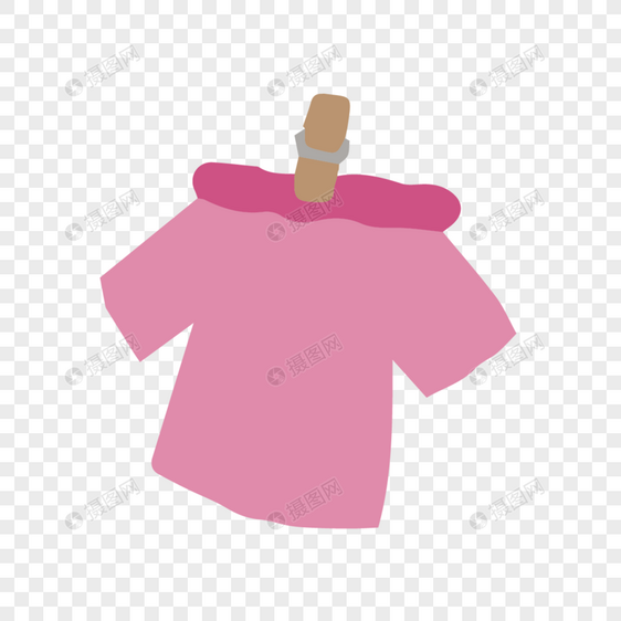 挂在棍子上的粉色服饰上衣剪贴画图片