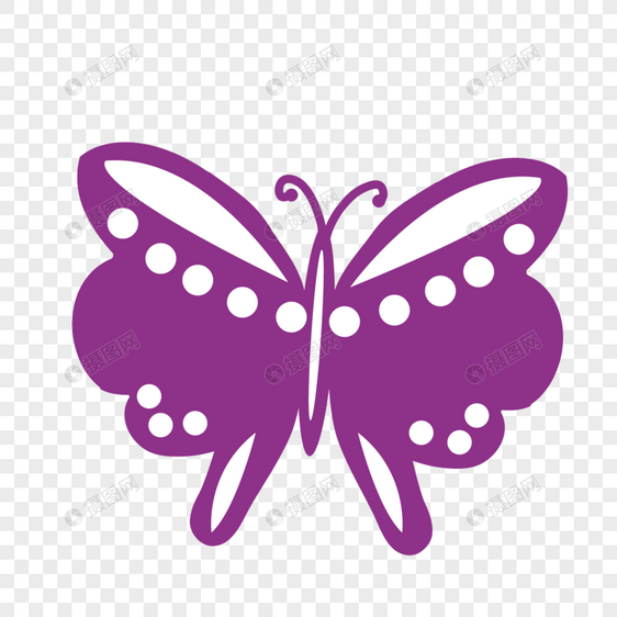 紫色可爱漂亮卡通蝴蝶图片