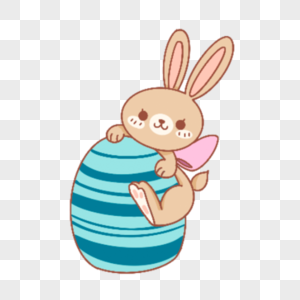 蓝色复活节彩蛋兔子图片