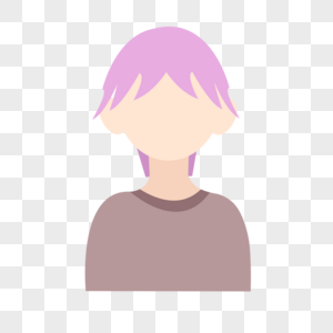 紫色头发帅气男士卡通人物图标图片