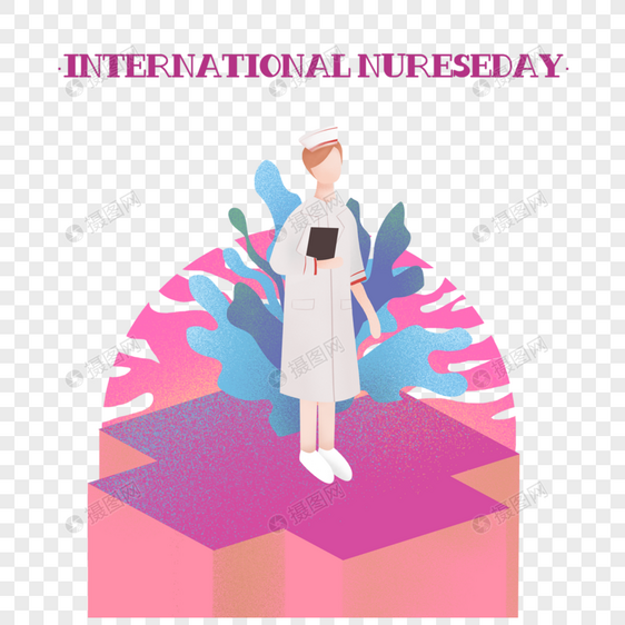白衣天使国际护士节插画图片