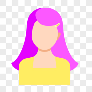 紫色长发黄上衣卡通人物头像图片