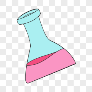 科学教育元素粉红色液体三角量杯图片