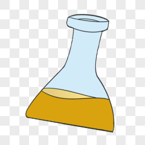 科学教育元素手绘黄色液体量杯图片