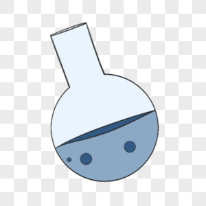 科学教育元素蓝色卡通圆形烧杯图片