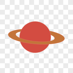 红色环状卫星科学教育元素剪贴画图片